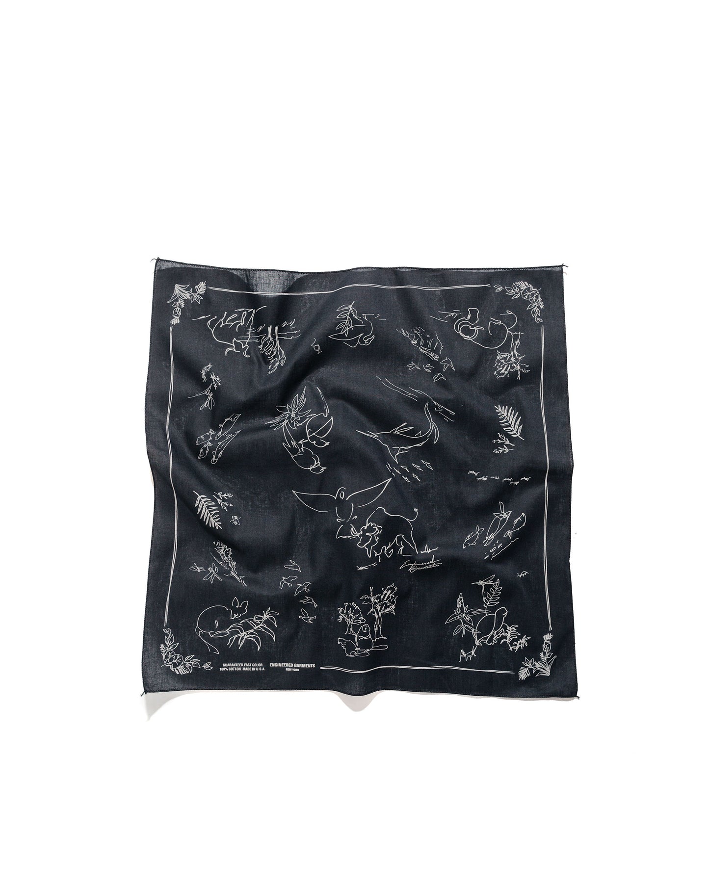 Engineered Garments Black Animal Printed Bandana