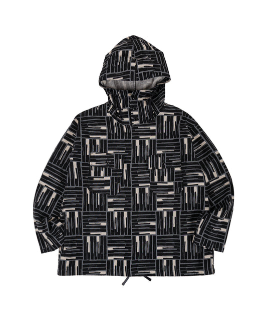Engineered Garments Cagoule Shirt Black CL Tile Print Canvas