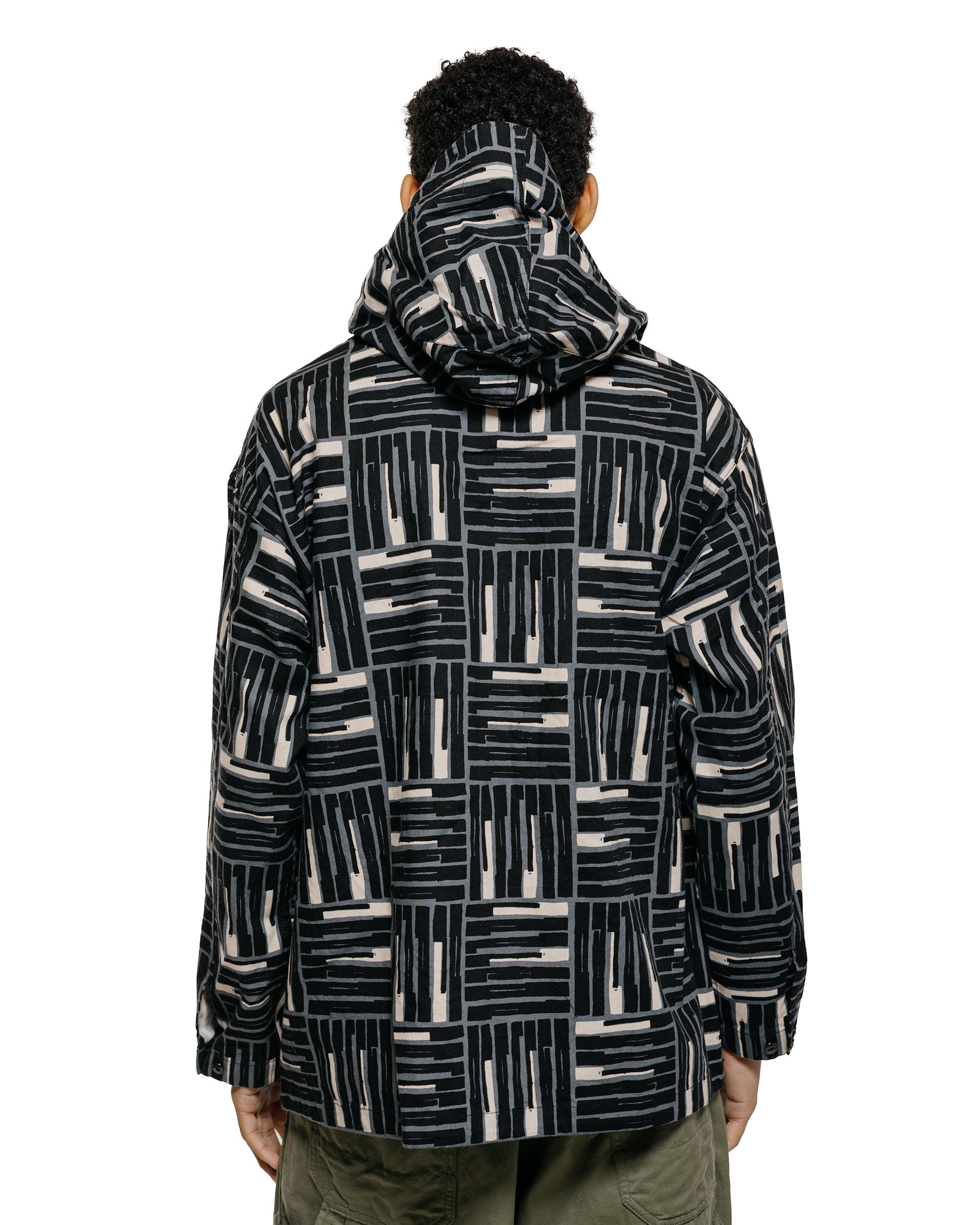 Engineered Garments Cagoule Shirt Black CL Tile Print Canvas
