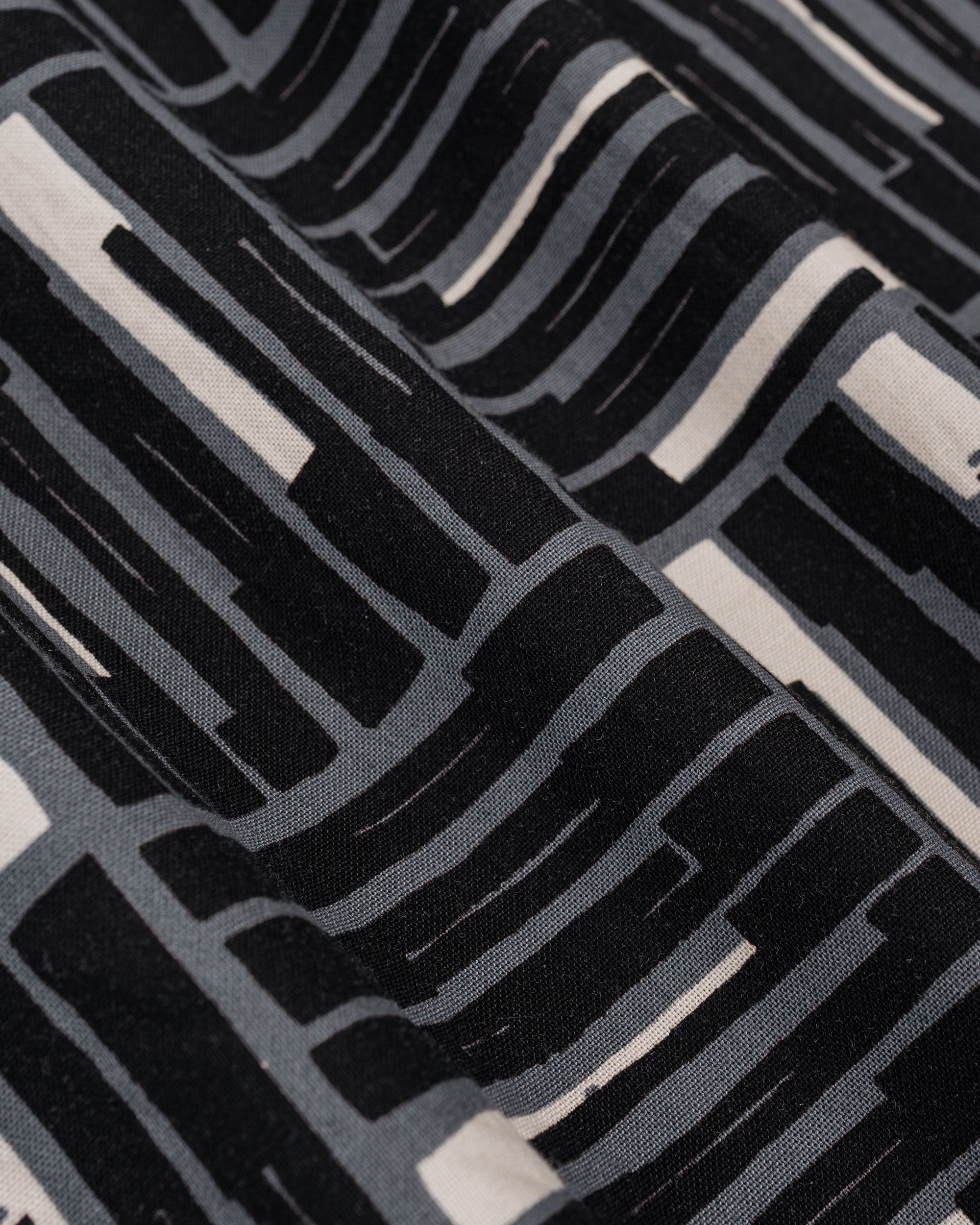 Engineered Garments Cagoule Shirt Black CL Tile Print Canvas