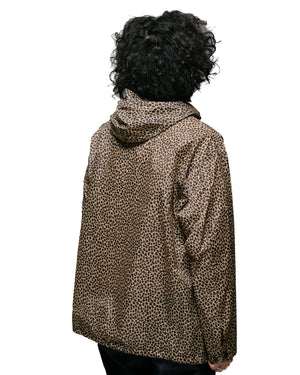 Engineered Garments Cagoule Shirt Khaki Nylon Leopard Print model back