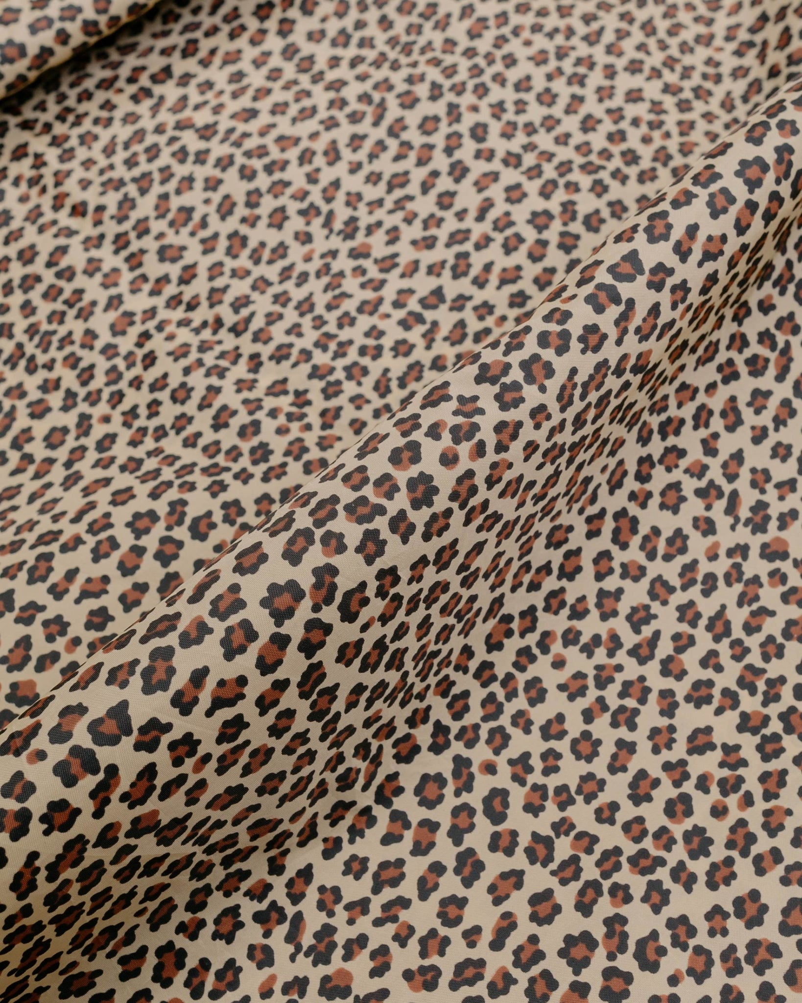 Engineered Garments Cagoule Shirt Khaki Nylon Leopard Print fabric