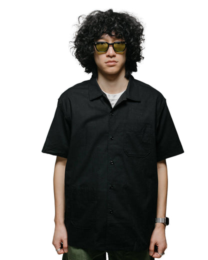 Engineered Garments Camp Shirt Black Cotton Handkerchief model front