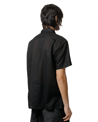 Engineered Garments Camp Shirt Black Linen Handkerchief model back