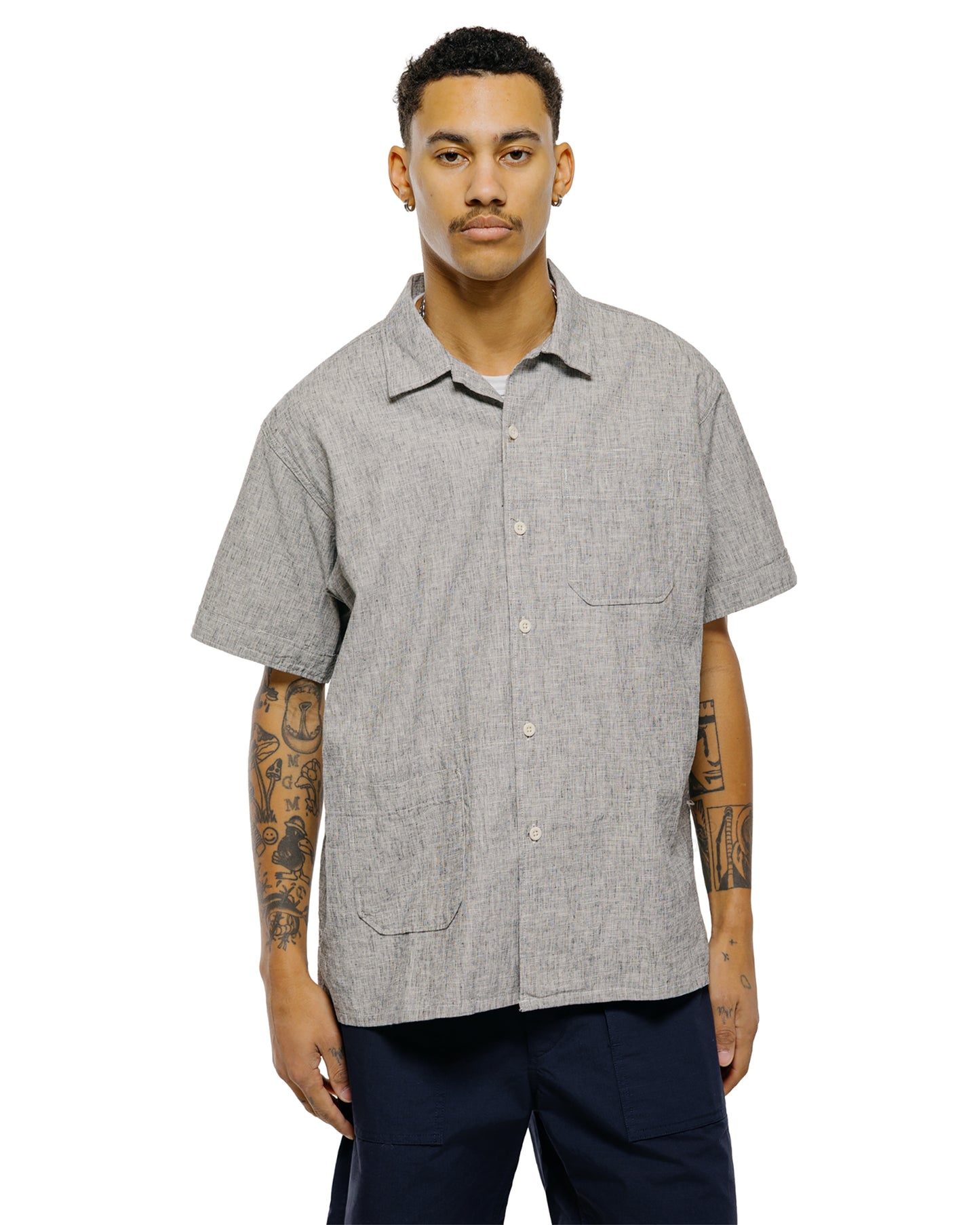 Engineered Garments Camp Shirt Heather Grey CL Melange