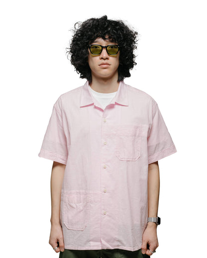 Engineered Garments Camp Shirt Pink Cotton Handkerchief model front