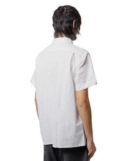 Engineered Garments Camp Shirt White Linen Handkerchief model back