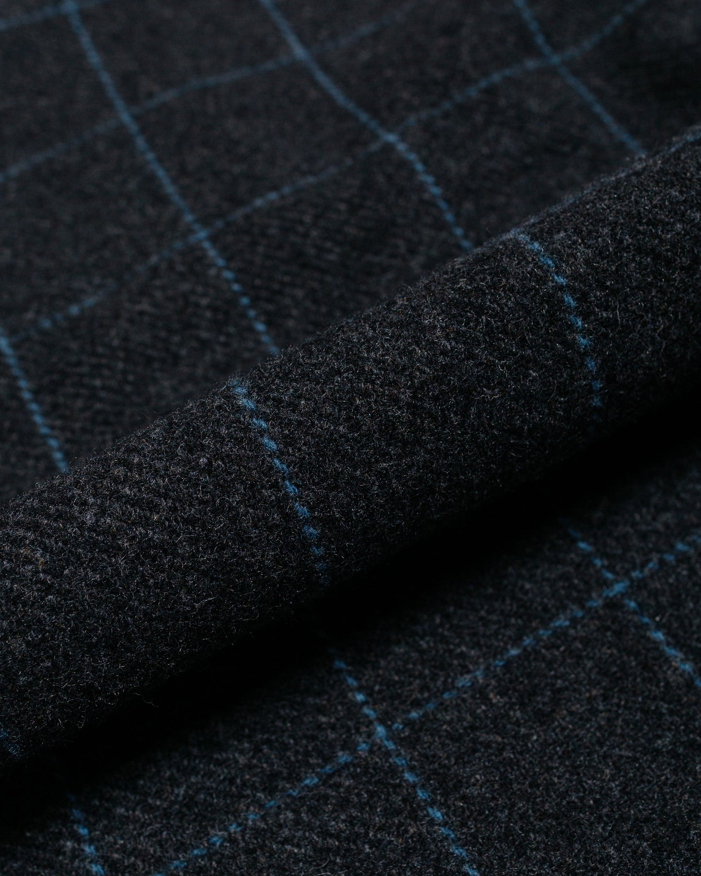 Engineered Garments Carlyle Pant CharcoalLight Blue Wool Poly Windowpane fabric