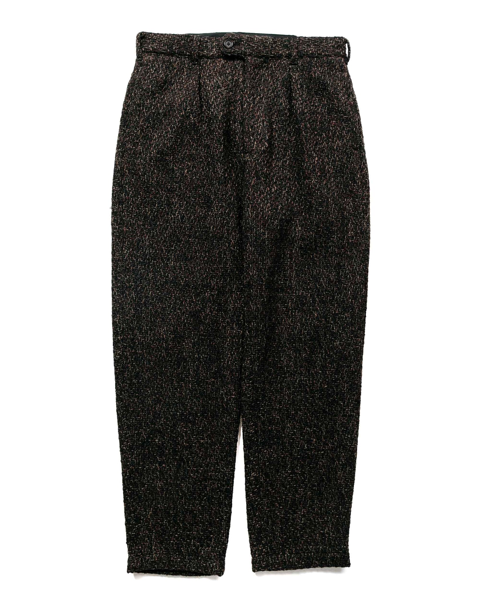 Engineered Garments Carlyle Pant Dark Brown Poly Wool Tweed Boucle