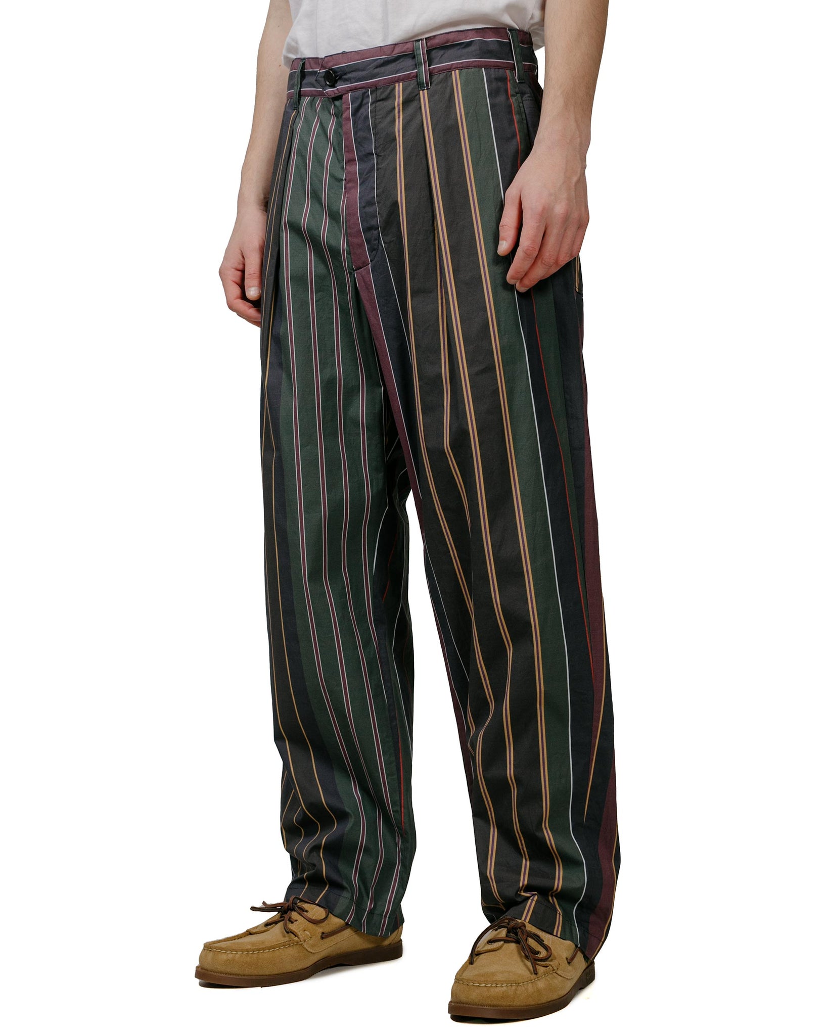 Engineered Garments Carlyle Pant Multi Color Regimental Stripe model front