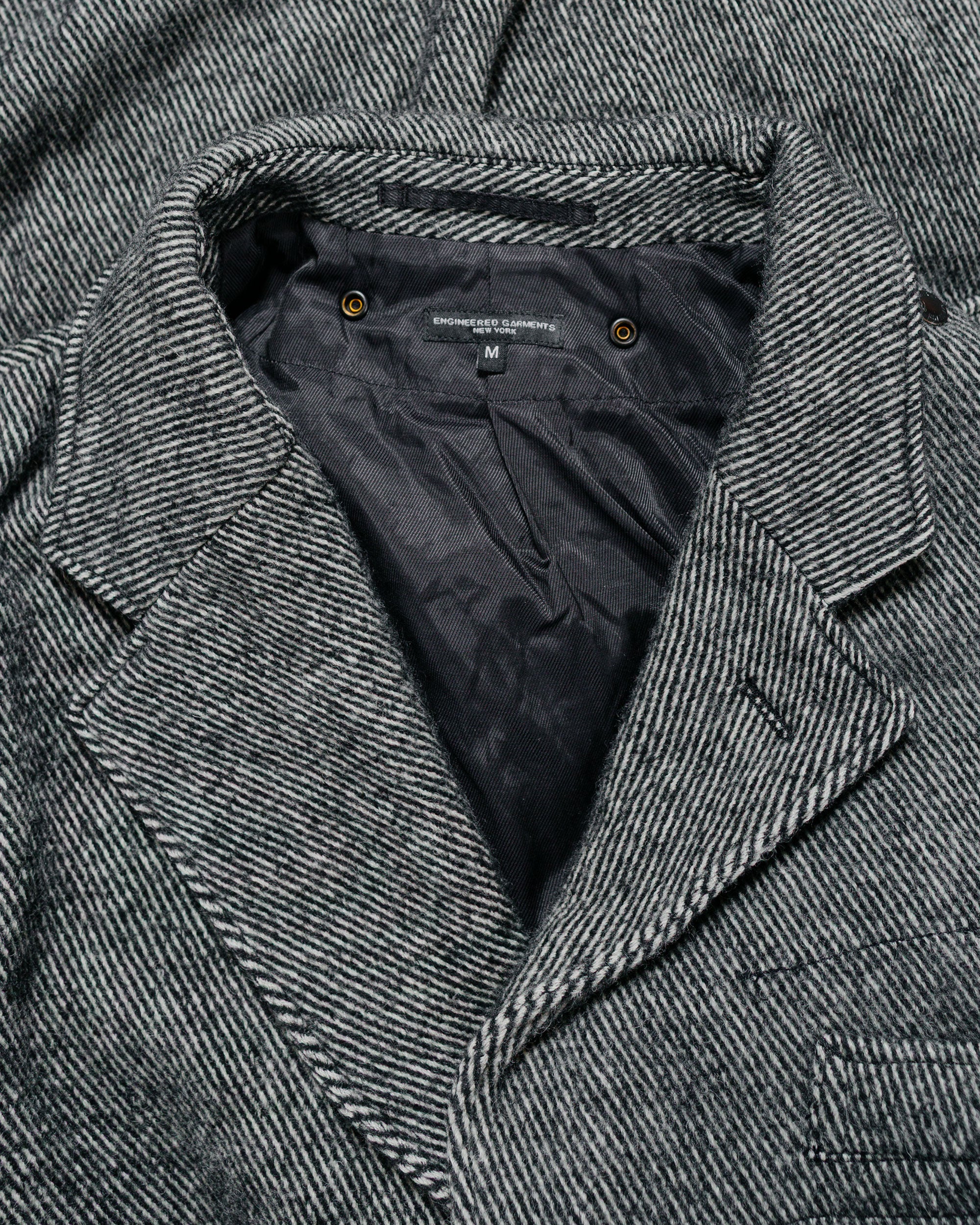 Engineered Garments Chester Coat Black Wool Shaggy Twill