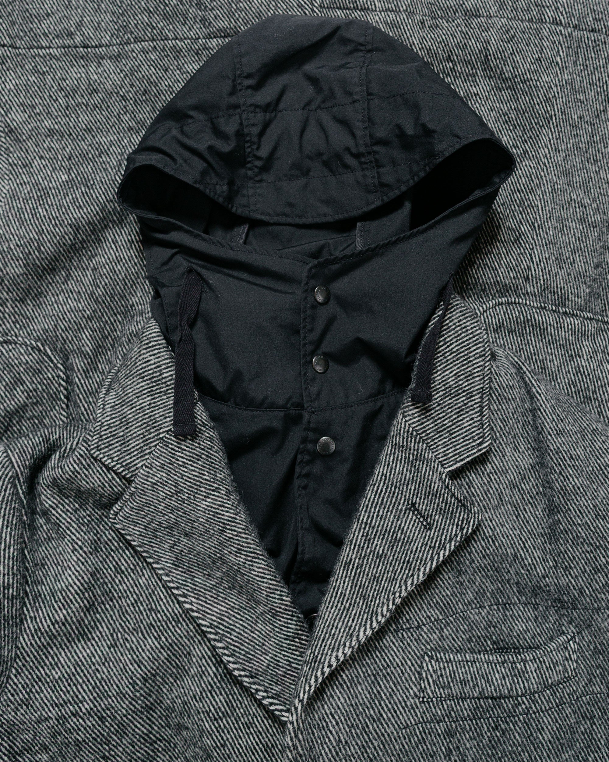 Engineered Garments Chester Coat Black Wool Shaggy Twill