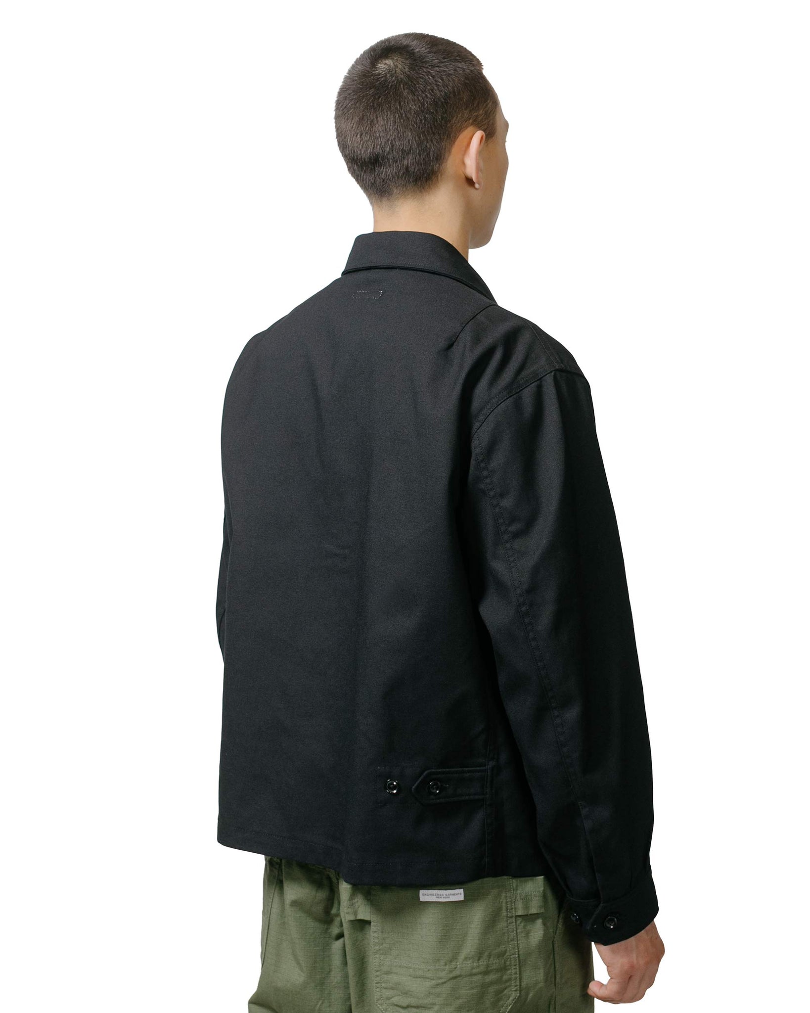 Engineered Garments Claigton Jacket Dark Navy PC Hopsack model back
