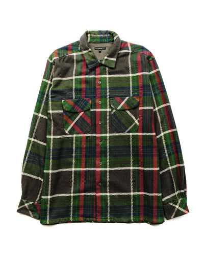 Engineered Garments Classic Shirt Olive Cotton Heavy Twill Plaid