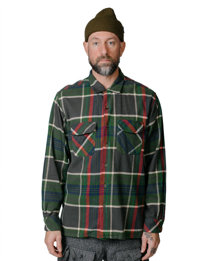 Engineered Garments Classic Shirt Olive Cotton Heavy Twill Plaid