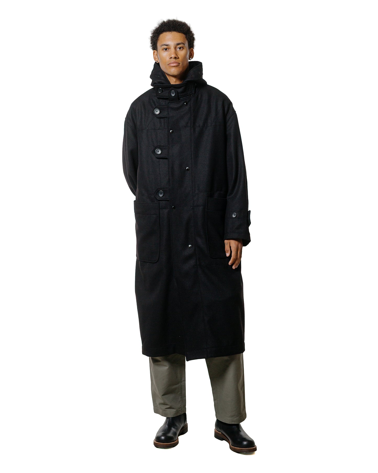 Engineered Garments Duffle Coat Black 24oz Wool Melton
