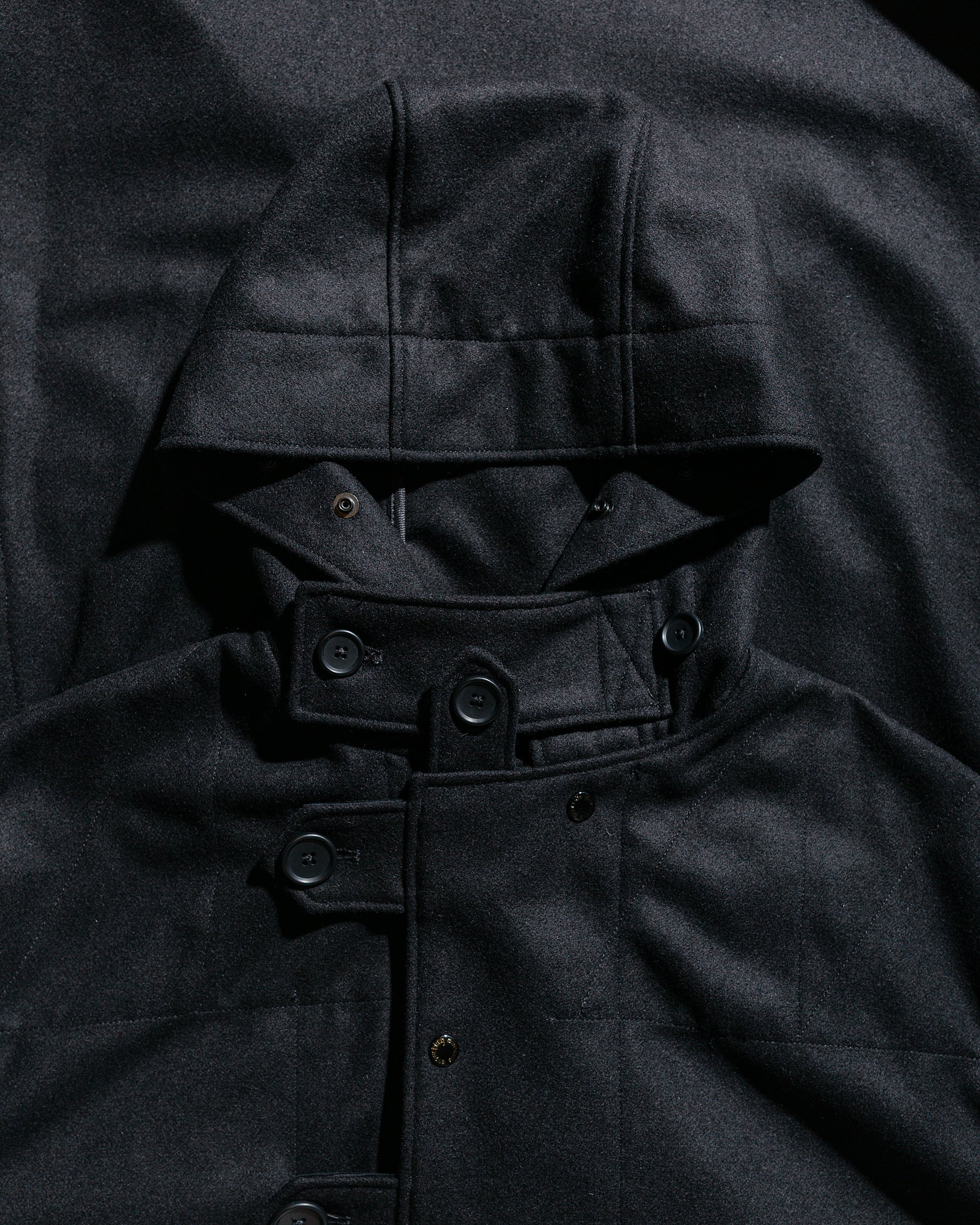 Engineered Garments Duffle Coat Black 24oz Wool Melton