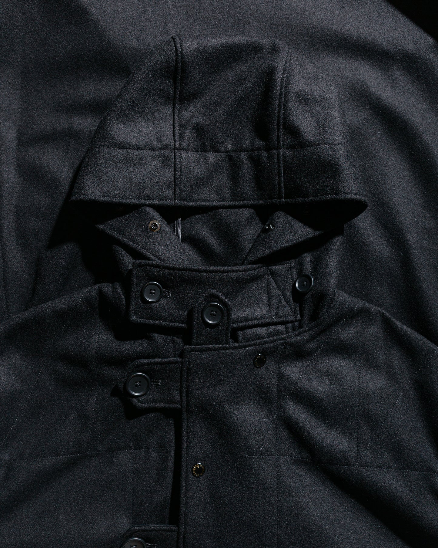 Engineered Garments Duffle Coat Black 24oz Wool Melton