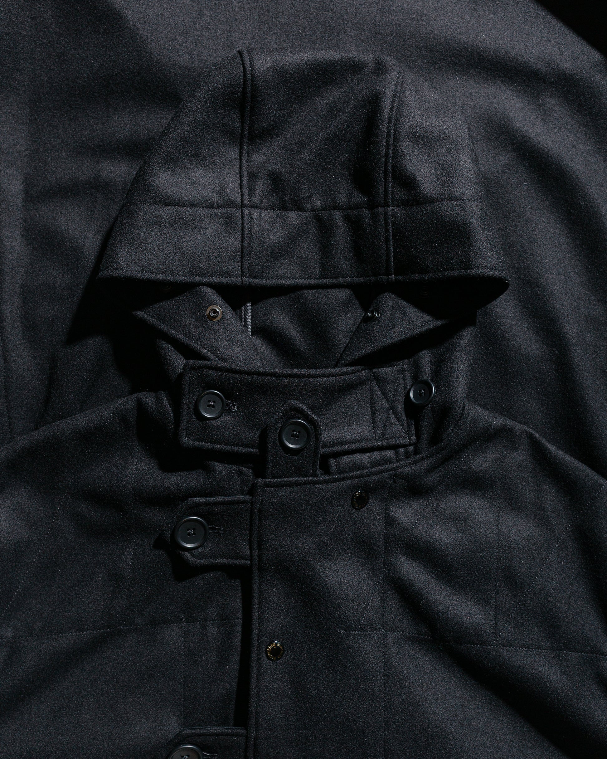Engineered Garments Duffle Coat Black 24oz Wool Melton