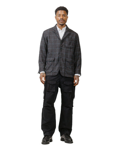 Engineered Garments FA Pant Black Cotton Brushed Herringbone model full