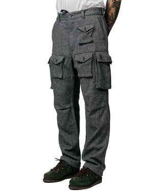 Engineered Garments FA Pant Grey Poly Wool Herringbone model front