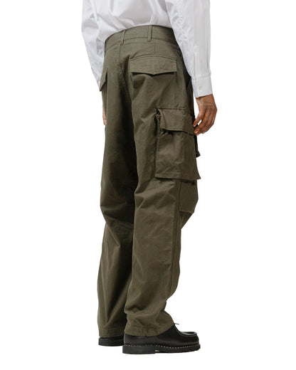 Engineered Garments FA Pant Olive Cotton Brushed Herringbone model back