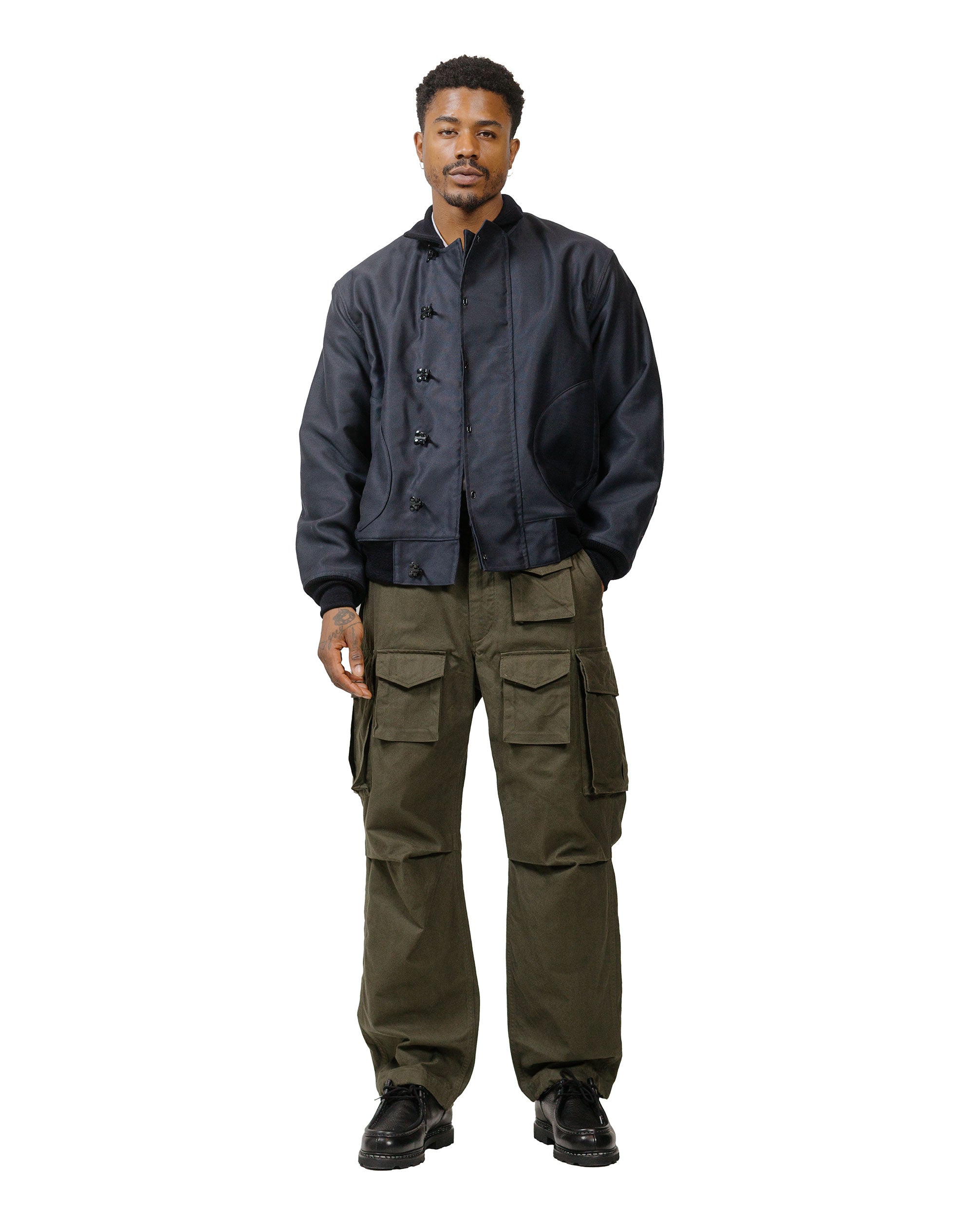 Engineered Garments FA Pant Olive Cotton Brushed Herringbone