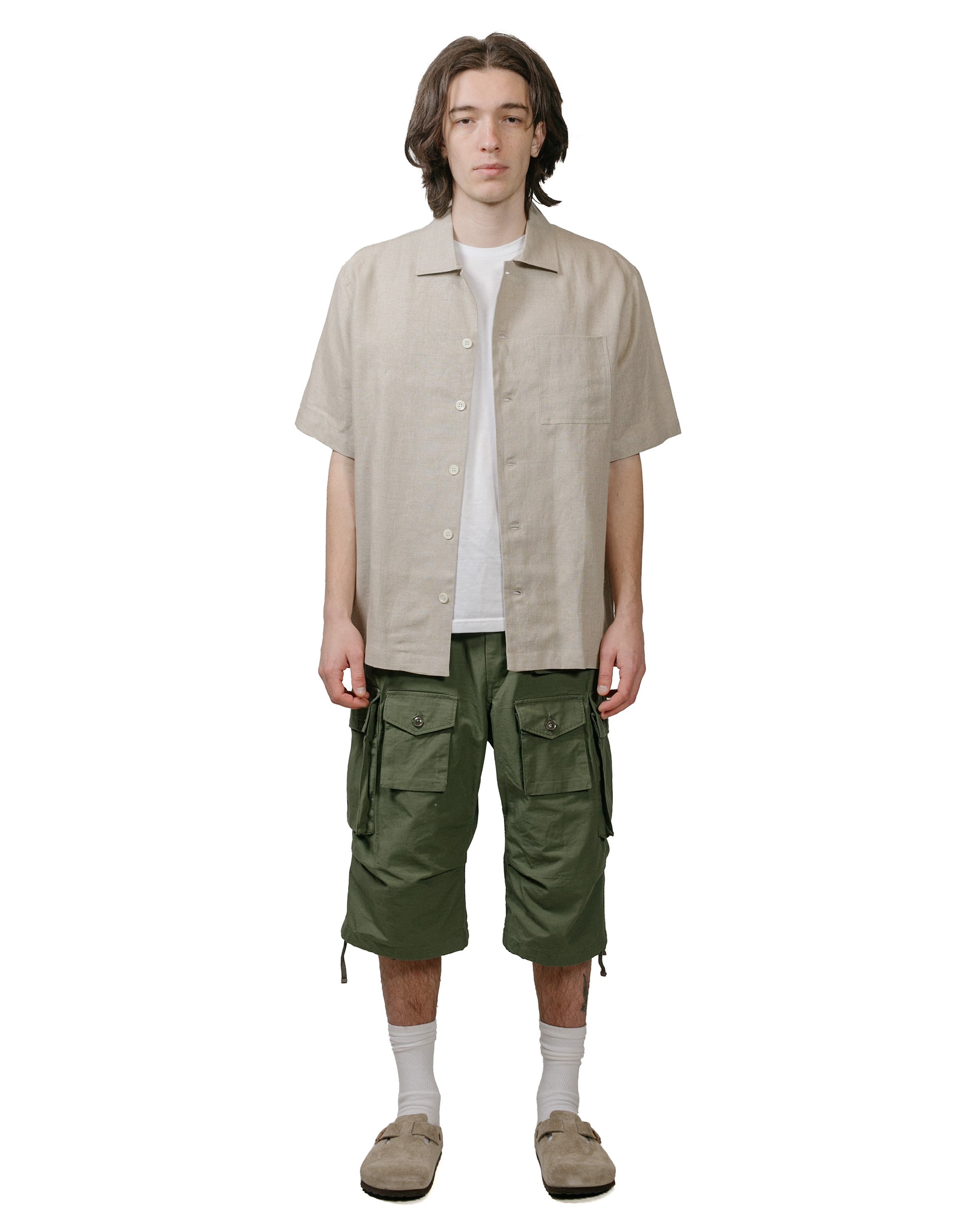 Engineered Garments FA Short Olive Cotton Ripstop model full