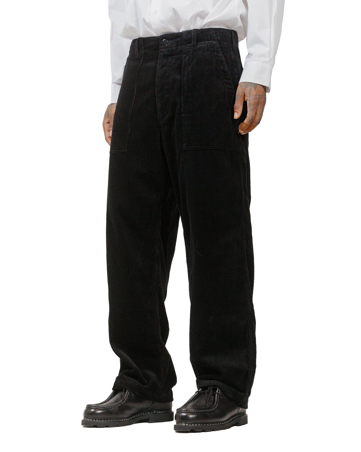 Engineered Garments Fatigue Pant Black Cotton 8W Corduroy model front