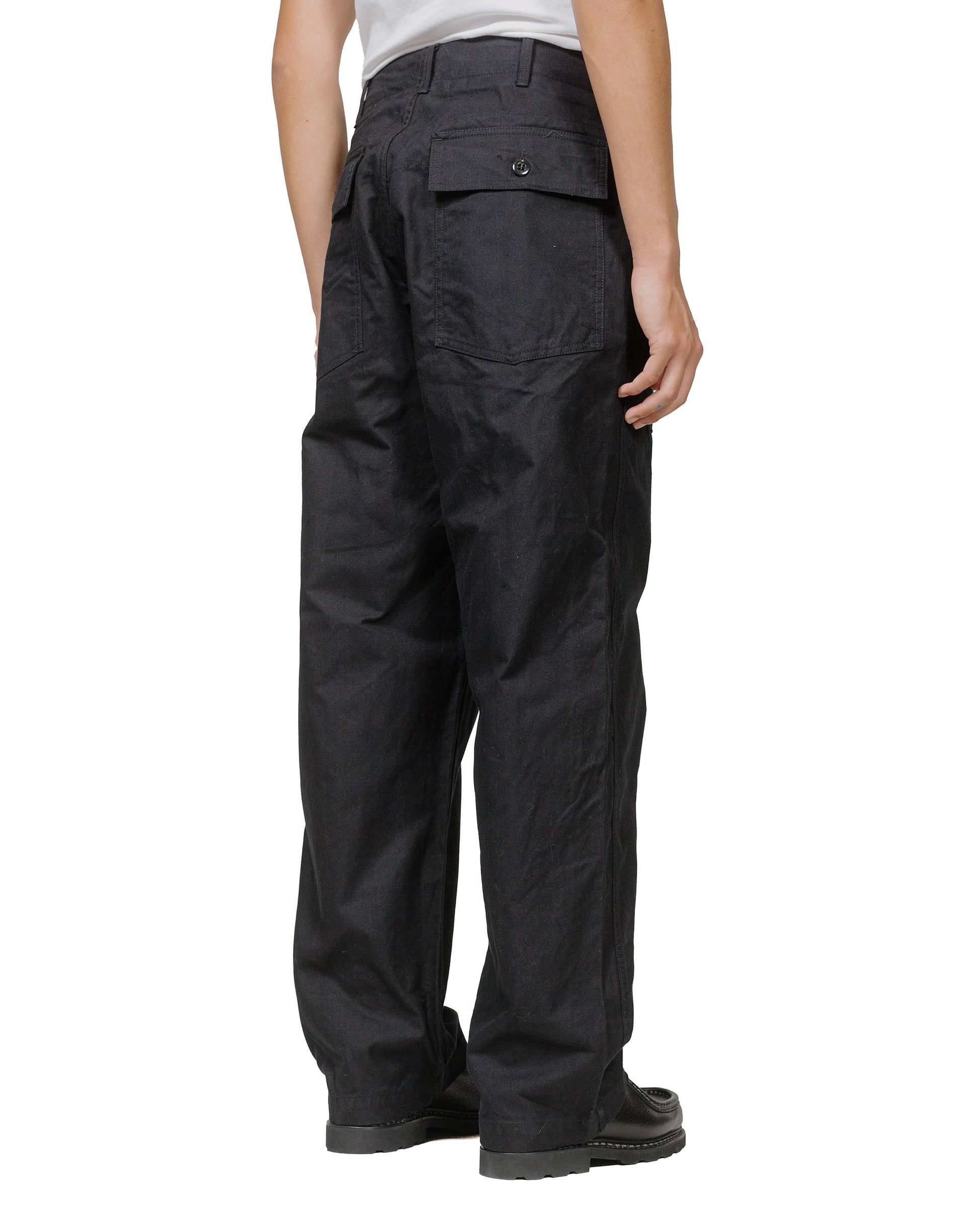 Engineered Garments Fatigue Pant Black Cotton Brushed Herringbone model back