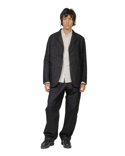 Engineered Garments Fatigue Pant Black Cotton Brushed Herringbone model full