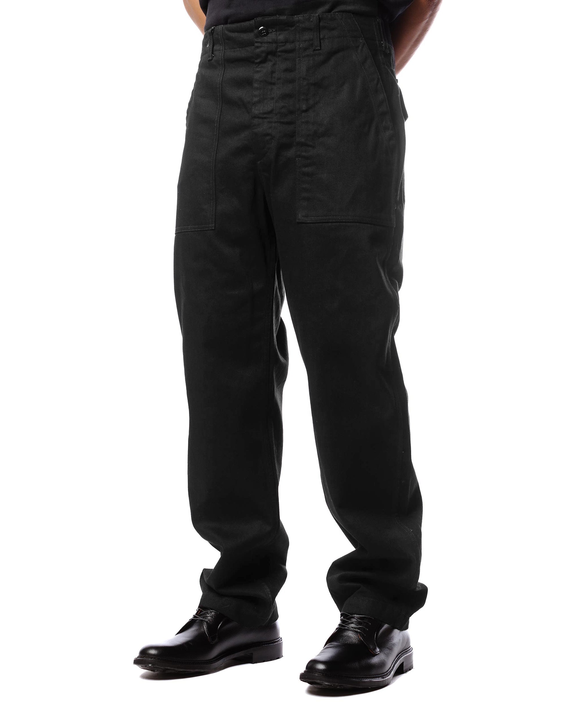 Engineered Garments Fatigue Pant Black Cotton Bull Denim Model Detail