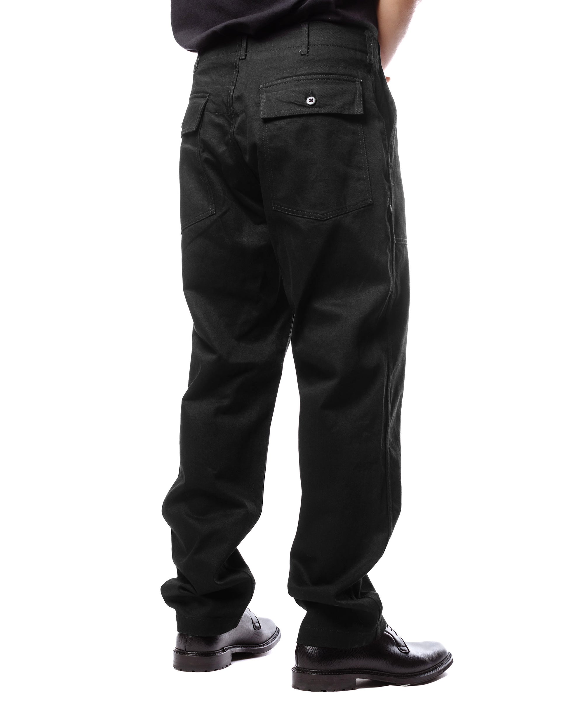 Engineered Garments Fatigue Pant Black Cotton Bull Denim Model Rear