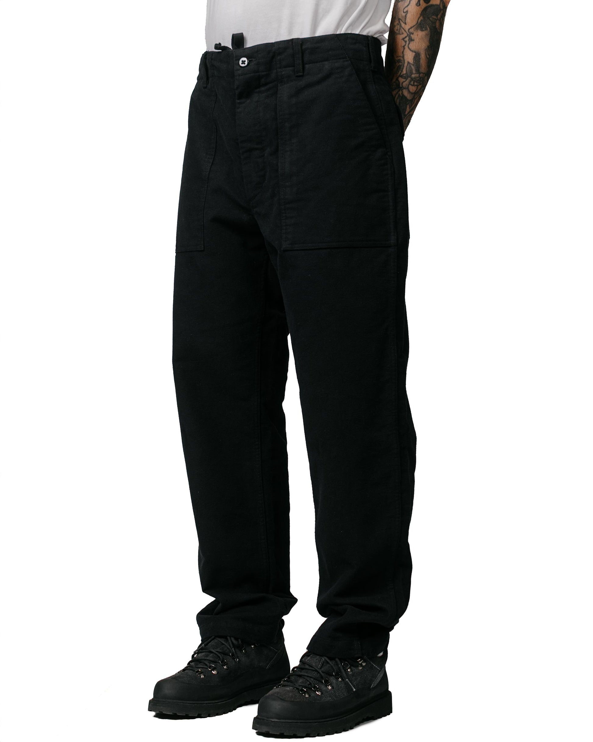 Engineered Garments Fatigue Pant Black Cotton Moleskin model front