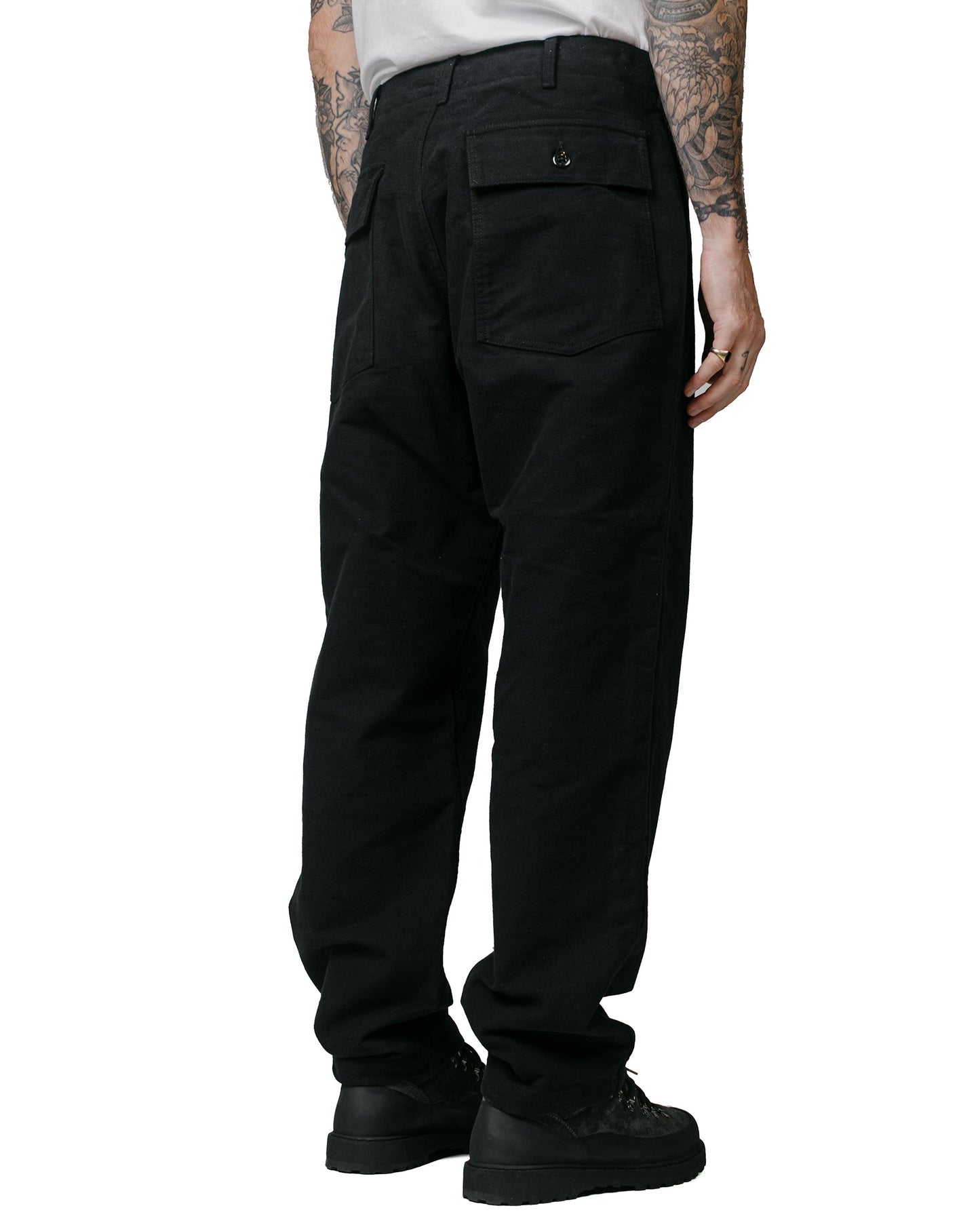 Engineered Garments Fatigue Pant Black Cotton Moleskin model back