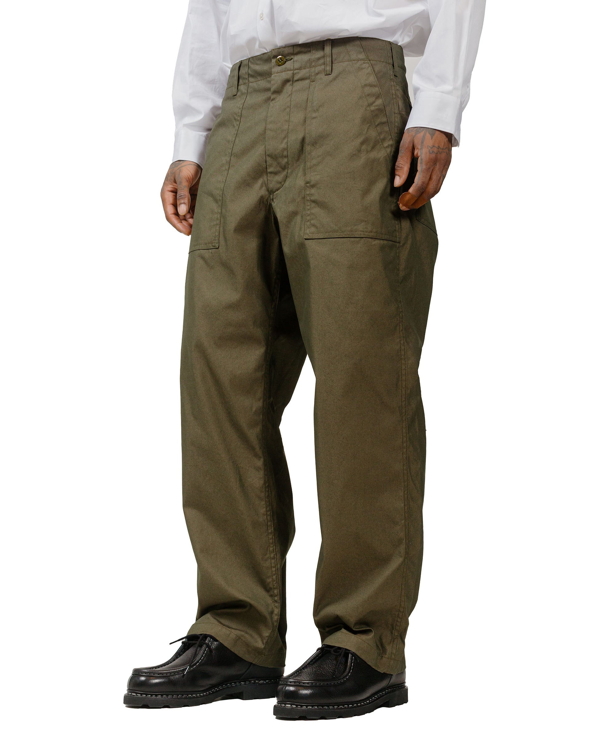 Engineered Garments Fatigue Pant Olive CP Weather Poplin model front