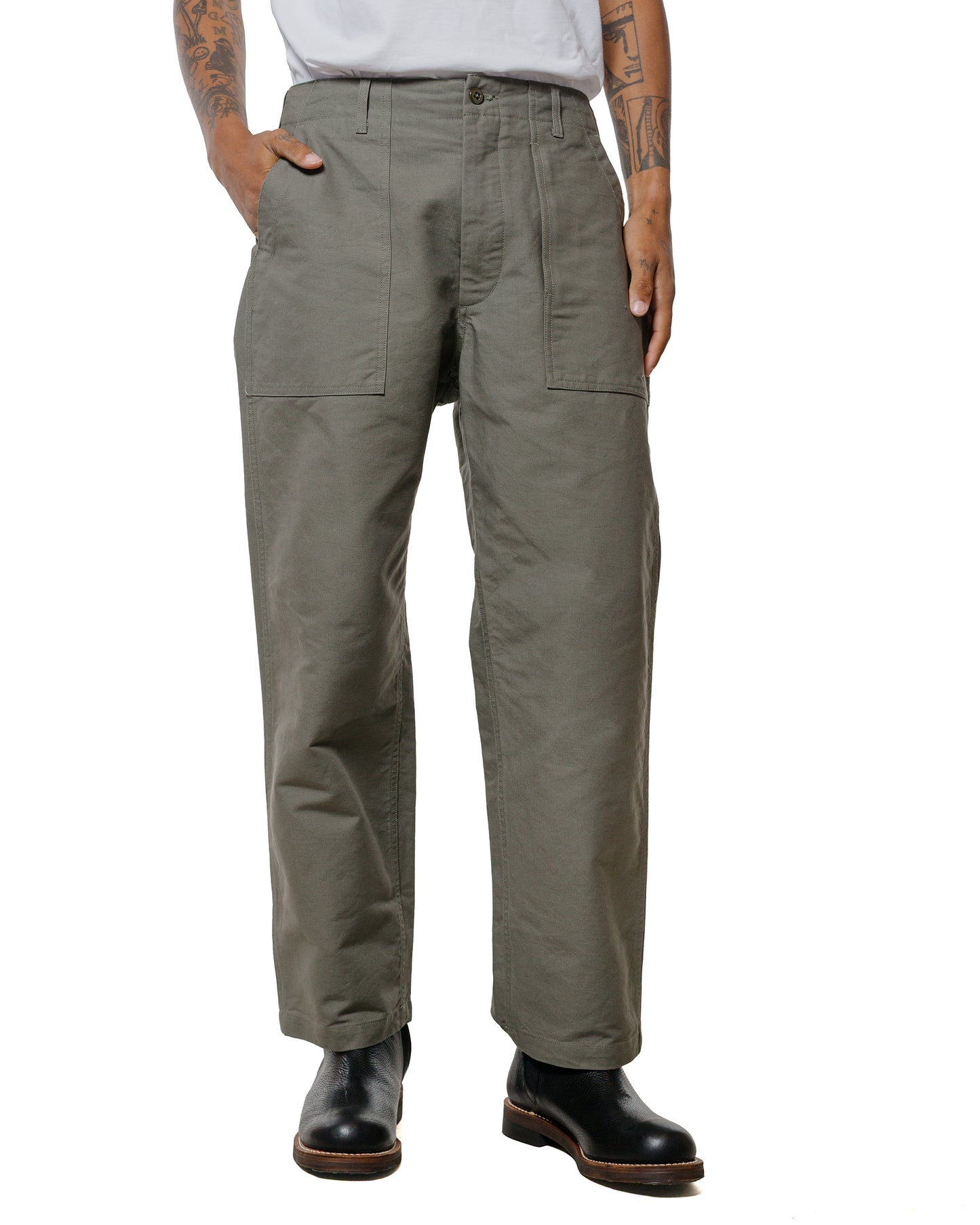 Engineered Garments Fatigue Pant Olive Cotton Double Cloth