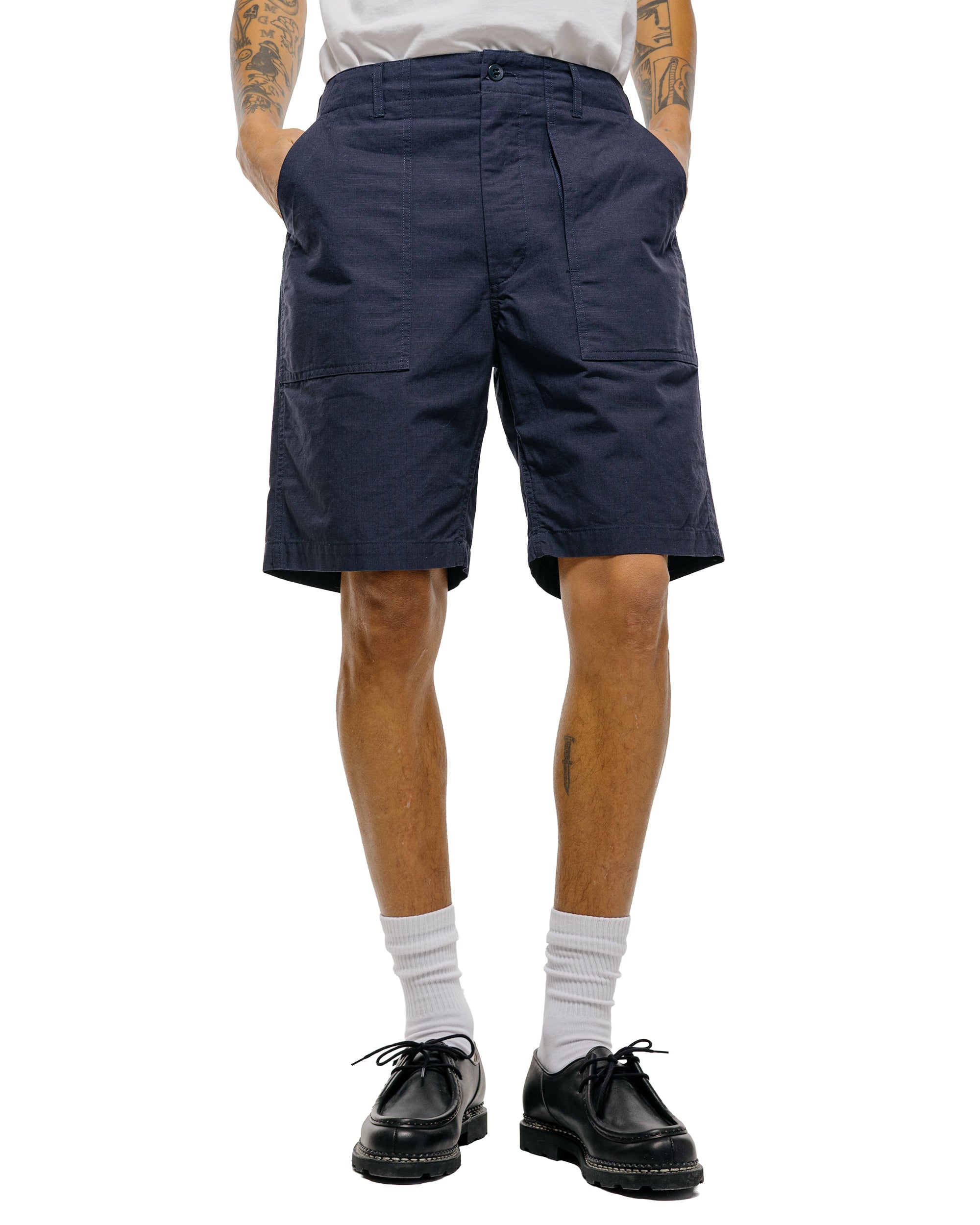 Engineered Garments ファティーグショーツ 赤 リップストップ Engineered Garments ファティーグショーツ ダークネイビー コットン