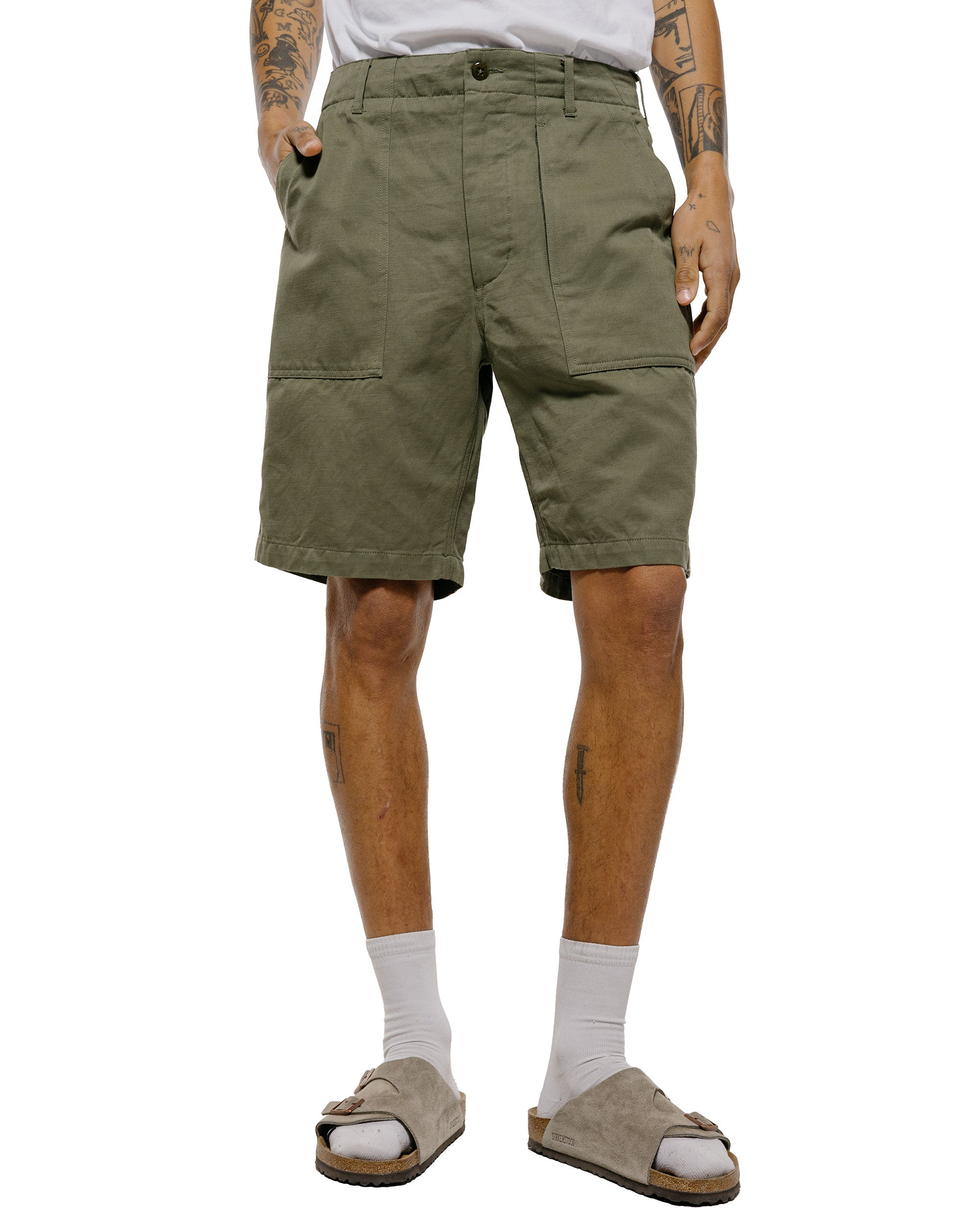 Engineered Garments Fatigue Short Olive CL Heavy Twill