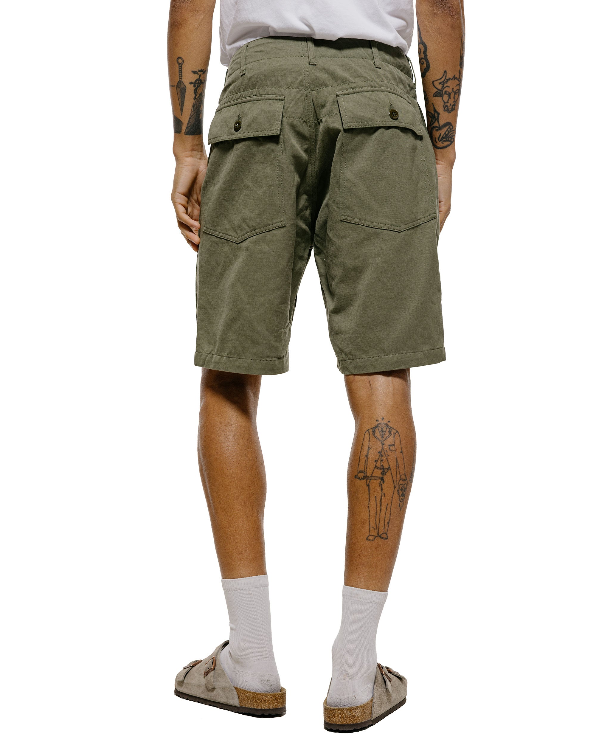 Engineered Garments Fatigue Short Olive CL Heavy Twill
