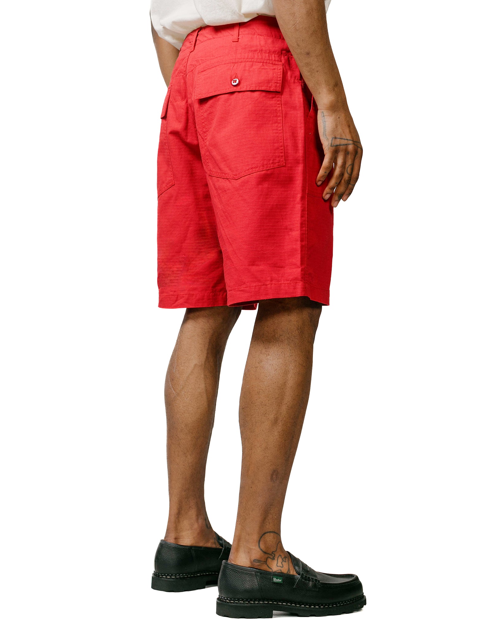 Engineered Garments Fatigue Short Red Cotton Ripstop model back