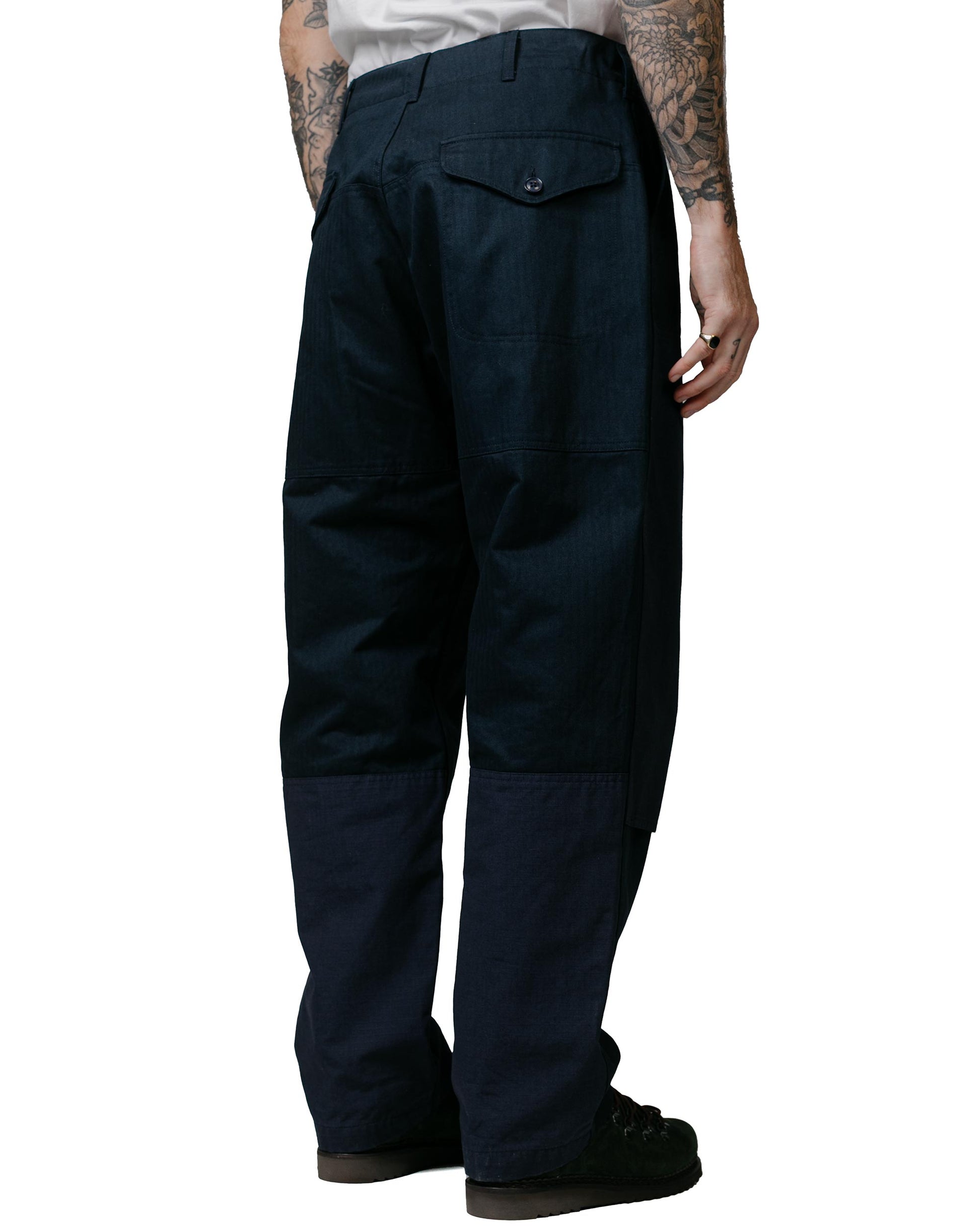 Engineered Garments Field Pant Dark Navy Cotton Herringbone Twill model back