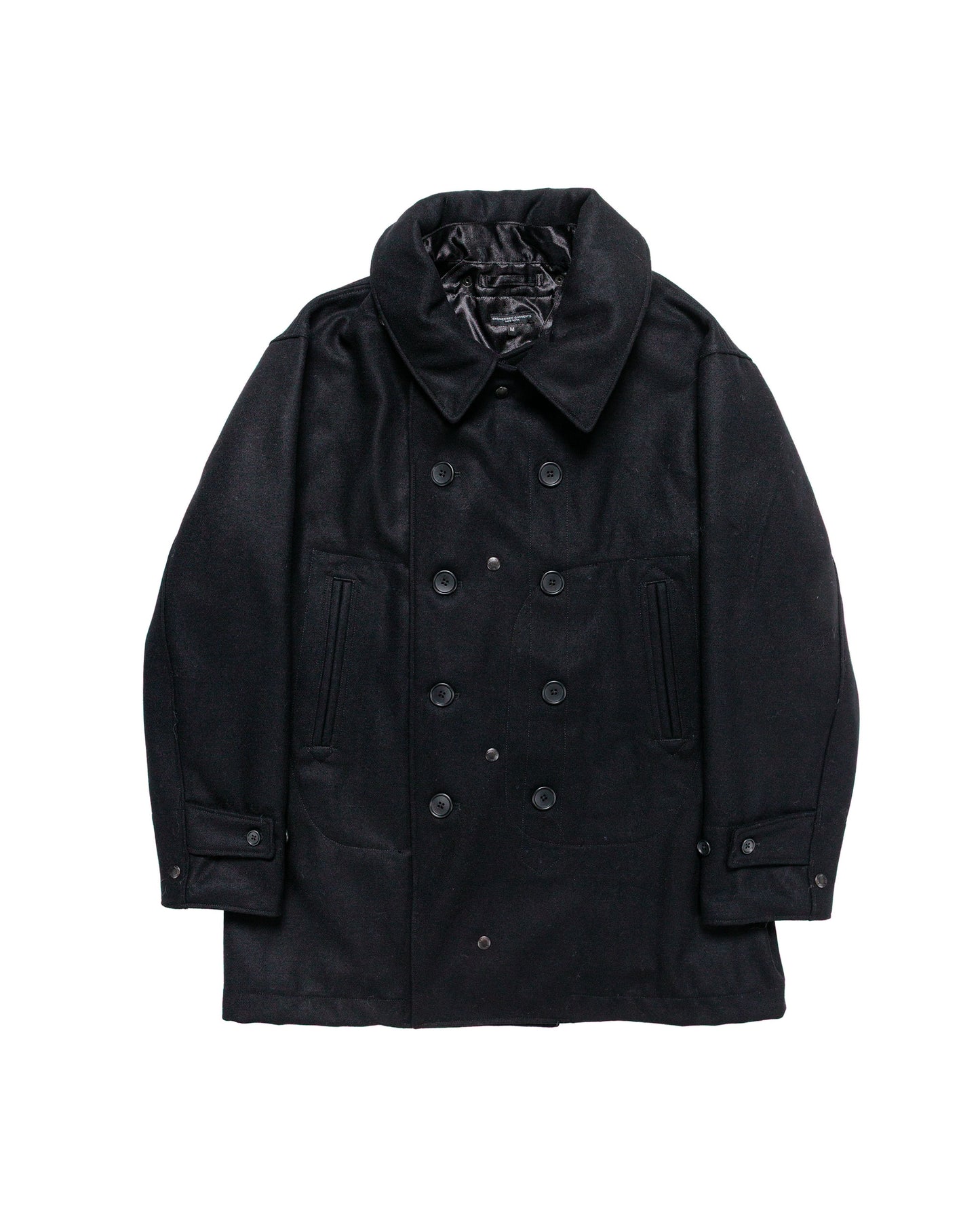 Engineered Garments Fireman Jacket Black 24oz Wool Melton