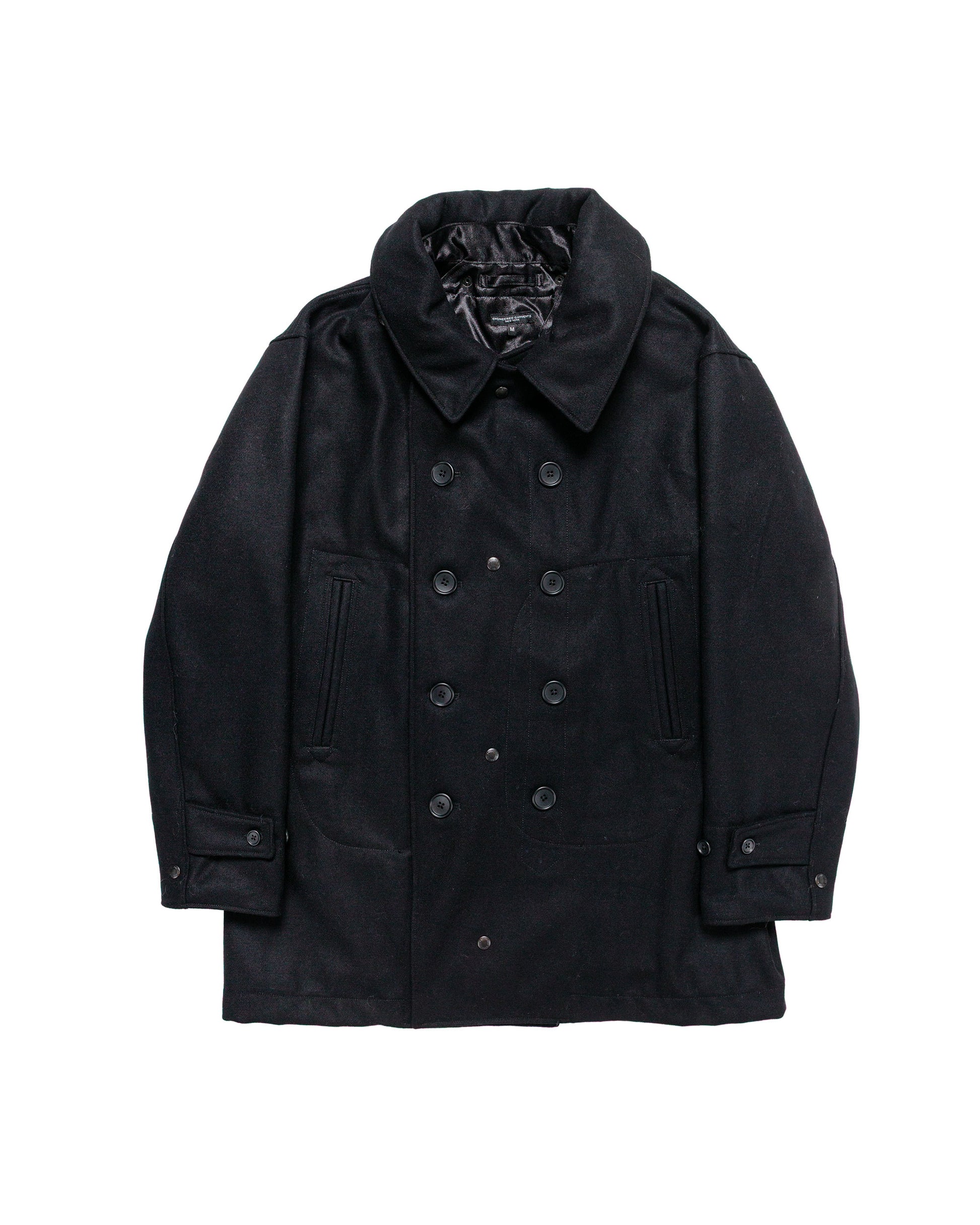 Engineered Garments Fireman Jacket Black 24oz Wool Melton