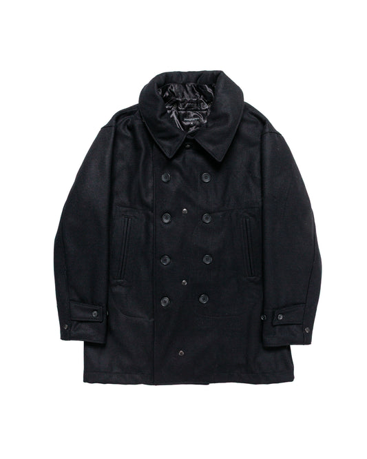 Engineered Garments Fireman Jacket Black 24oz Wool Melton
