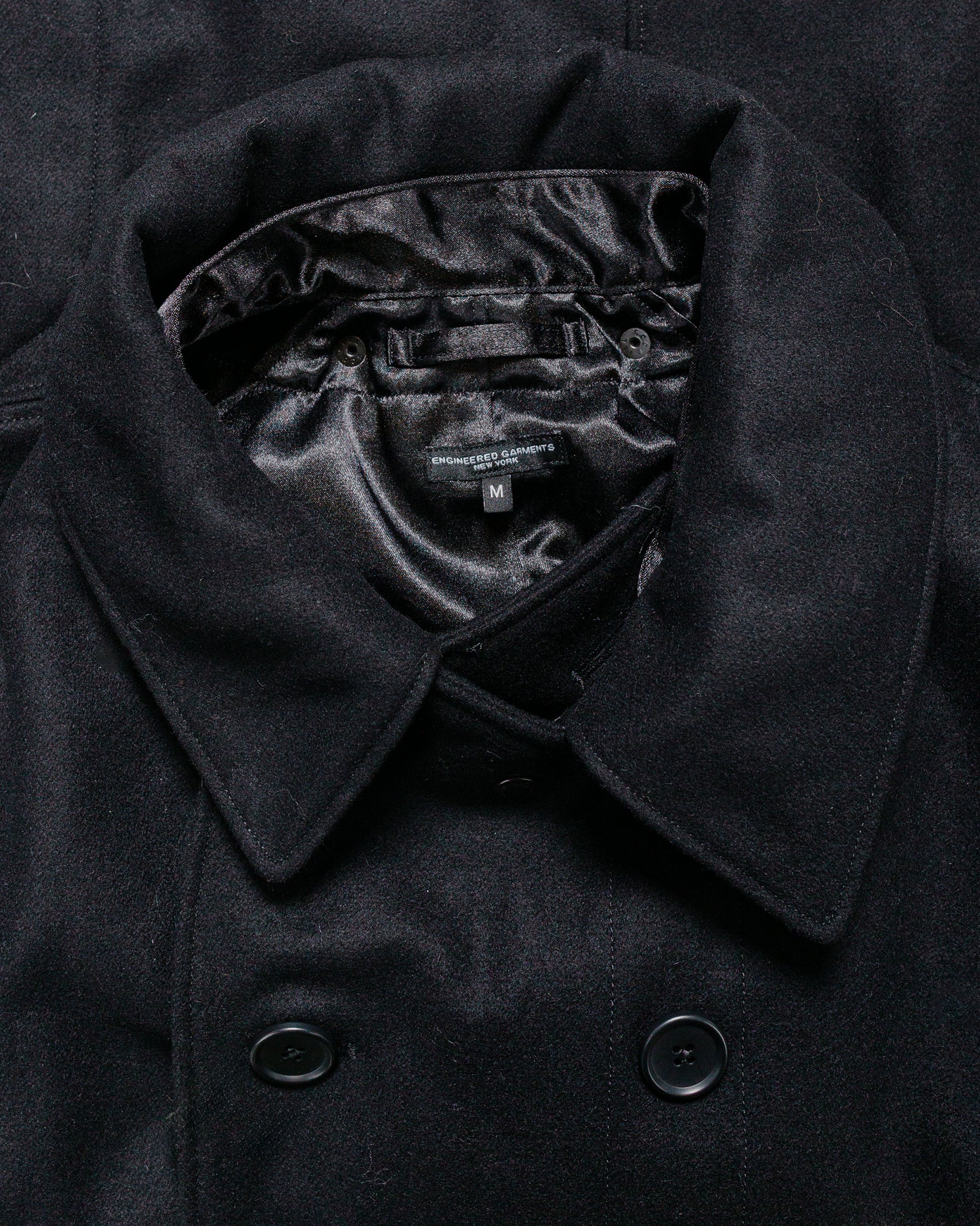 Engineered Garments Fireman Jacket Black 24oz Wool Melton