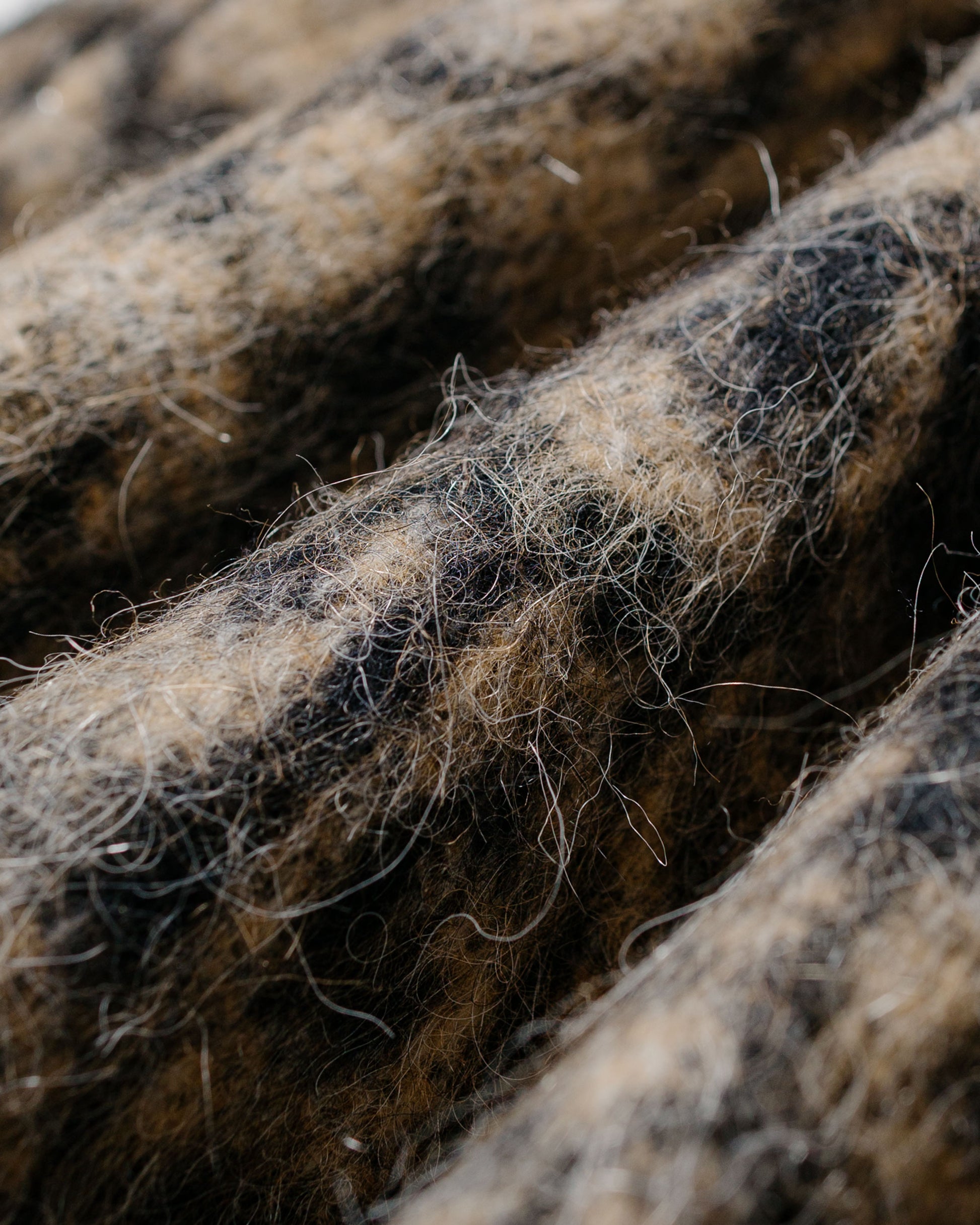 Engineered Garments Fireman Jacket Brown Wool Poly Leopard Jacquard