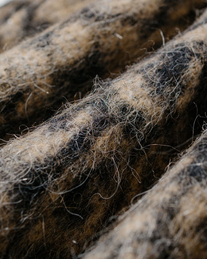 Engineered Garments Fireman Jacket Brown Wool Poly Leopard Jacquard