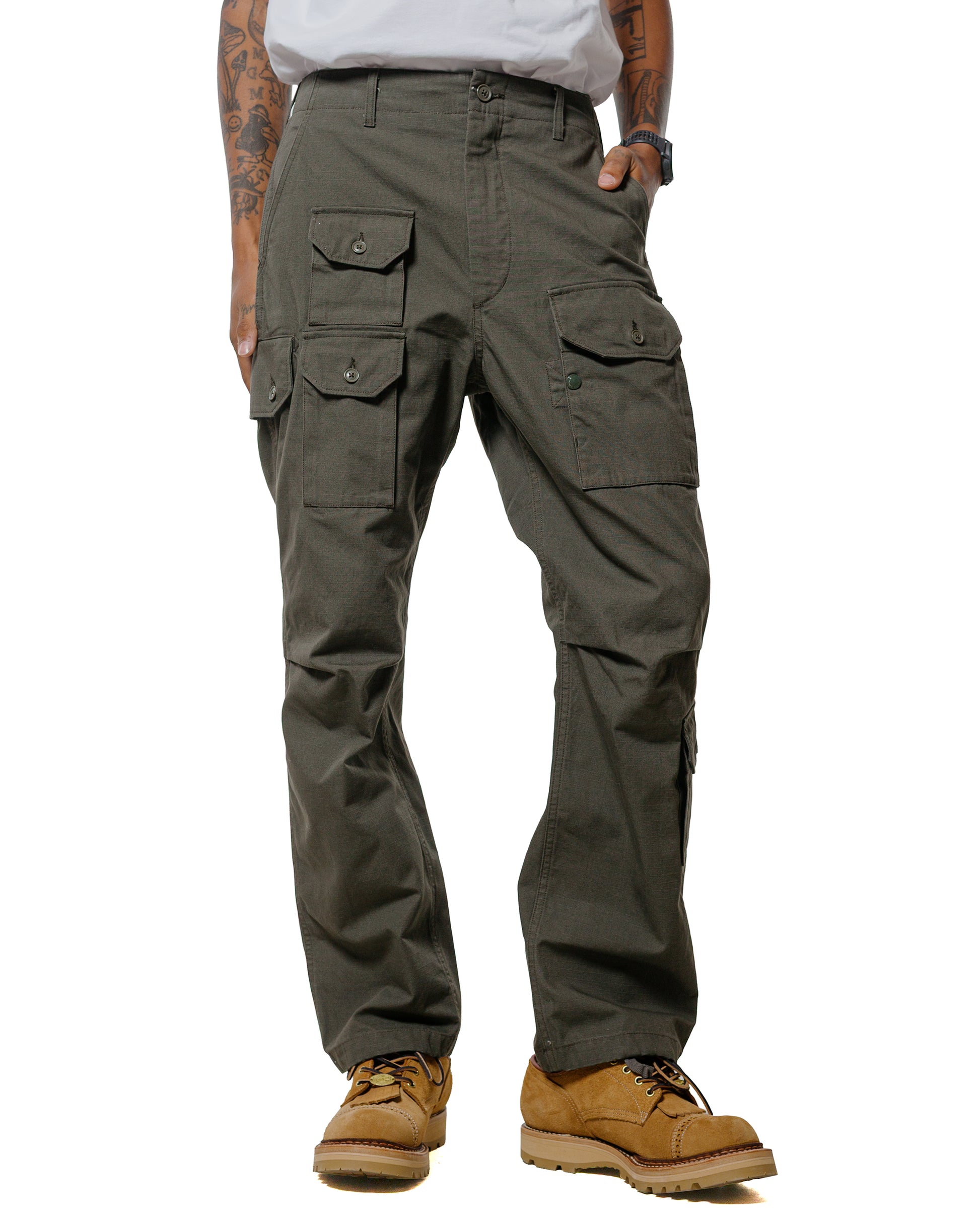 Engineered Garments Flight Pant Olive Heavyweight Cotton Ripstop