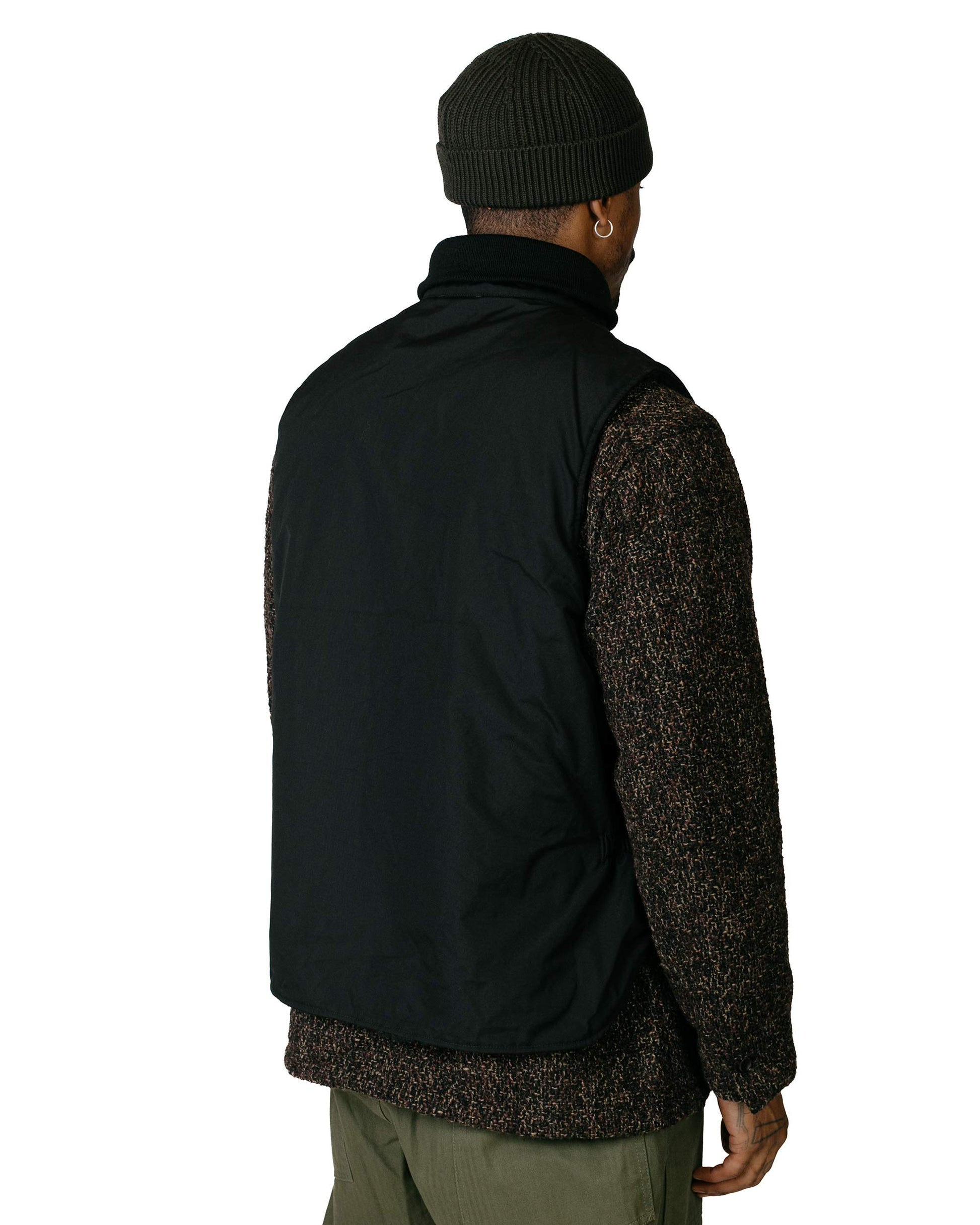 Engineered Garments LL Vest Black PC Poplin Model Back